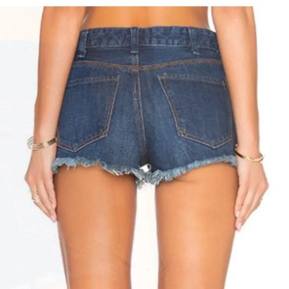 Free People Logan Denim Cut Off Rinse Wash Shorts